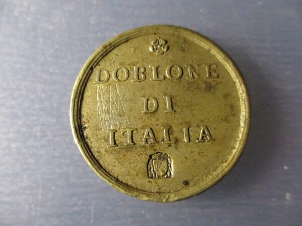 PAPAL PONTIFICIO VATICANO CLEMENTE XI PONDERAL COIN WEIGHT DOBLON ITALIA - RARO - Imagen 2