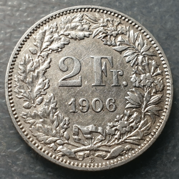SUIZA SWITZERLAND 2 FRANCOS 2 FRANCS 1906 B MBC+