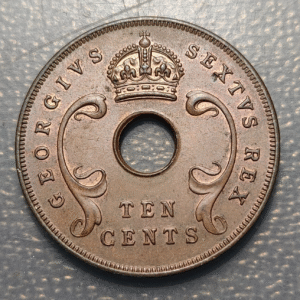 EAST AFRICA GEORGE VI 10 CENTS 1950 EBC+