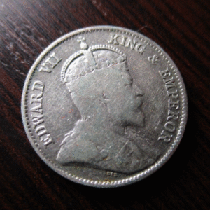 CHINA HONG KONG EDWARD VII 10 CENTS 1902 PLATA BC