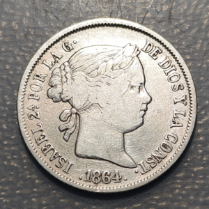 ESPAÑA ISABEL II MADRID 40 CENTIMOS DE ESCUDO 1865 MBC-