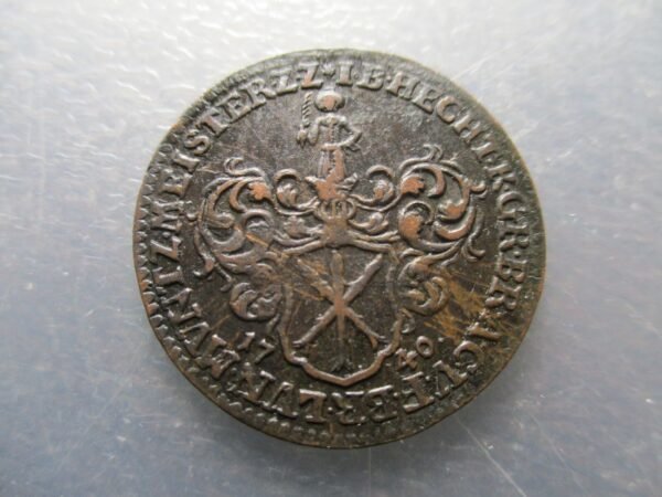 ALEMANIA ZELLERFELD BRUNSWICK JETON RECHENPFENNIG JOHAN BENJAMIN HECHT 1740