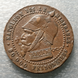 FRANCIA FRANCE NAPOLEON III GUERRA FRANCO PRUSIANA MEDALLA SATIRICA 1870 VAMPIRE