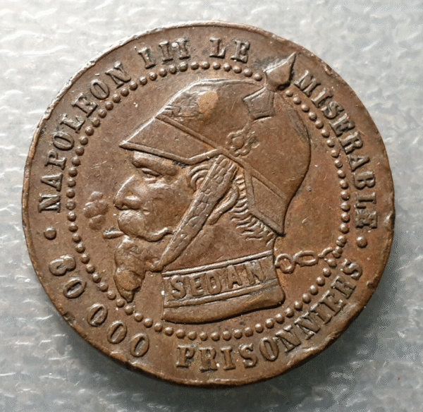 FRANCIA FRANCE NAPOLEON III GUERRA FRANCO PRUSIANA MEDALLA SATIRICA 1870 VAMPIRE