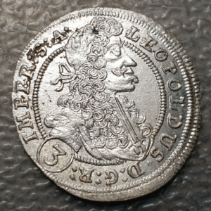 AUSTRIA HUNGRIA HUGARY BOHEMIA PRAGA PRAGUE LEOPOLD I 3 KREUZER 1703 GE EBC/EBC+