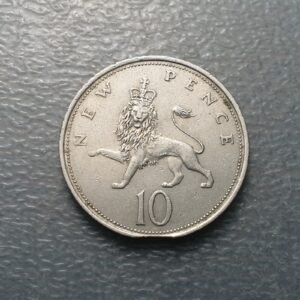 ERROR GRAN BRETAÑA GREAT BRITAIN 10 PENCE 1969 FALTA DE METAL FINAL DEL LISTEL