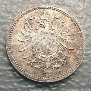 ALEMANIA GERMANY IMPERIO 20 PFENNIG 1876 C SC SIN CIRCULAR UNC