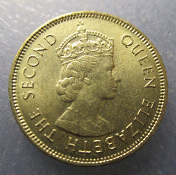 CHINA HONG KONG ELIZABETH II 10 CENTS 1963 NICKEL-BRASS SC- MANCHITA - Imagen 2