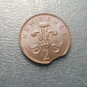 ERROR GRAN BRETAÑA GREAT BRITAIN 2 PENCE 1971 FALTA DE METAL - FINAL DEL LISTEL