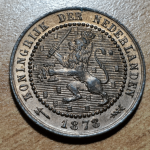 PAISES BAJOS NETHERLANDS HOLANDA 1 CENT 1878 SC-/SC BRILLO ORIGINAL