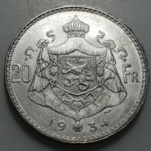 BELGICA BELGIUM ALBERT I 20 FRANCS 1934 SC UNC