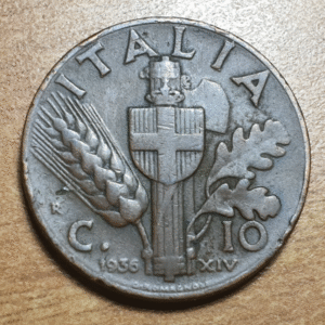 ITALIA REINO VITTORIO EMANUELE III 10 CENTESIMI 1936 MBC ESCASA