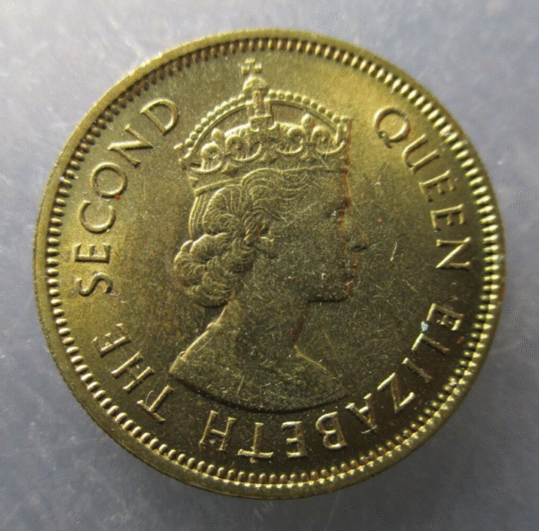 CHINA HONG KONG ELIZABETH II 10 CENTS 1963 NICKEL-BRASS SC- - Imagen 2