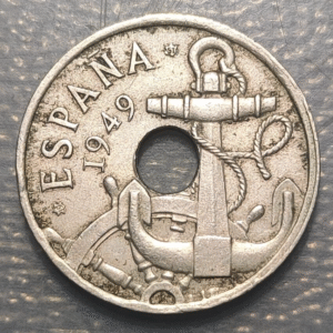 ESPAÑA SPAIN ESTADO ESPAÑOL 50 CENTIMOS 1949 (51) FLECHAS INVERTIDAS MBC