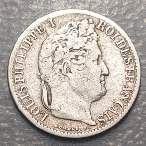 FRANCIA FRANCE LOUIS PHILIPPE I 50 CENTIMES 1845 B ROUEN MBC-