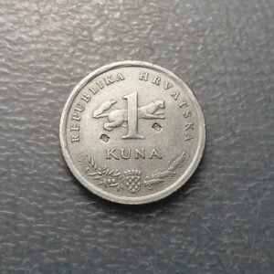 ERROR CROACIA CROATIA 1 KUNA 1997 CONTRAMARCA COUNTERMARK 585