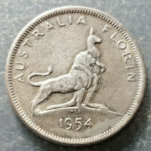 AUSTRALIA ELZABETH I 1 FLORIN 1954 MBC