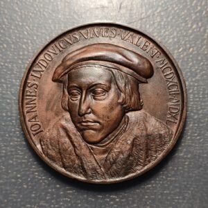 ESPAÑA VALENCIA MEDALLA 1940 JUAN LUIS VIVES 1492-1540 VIRGEN NIÑO ESCUDO ESPAÑA
