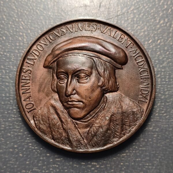 ESPAÑA VALENCIA MEDALLA 1940 JUAN LUIS VIVES 1492-1540 VIRGEN NIÑO ESCUDO ESPAÑA