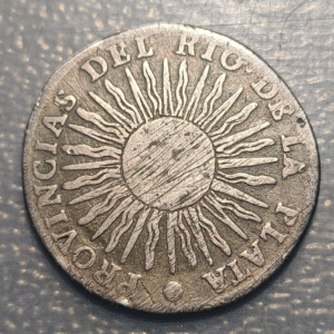 ARGENTINA RIO DE LA PLATA 2 SOLES 1815 RARA