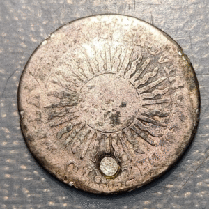 ARGENTINA RIO DE LA PLATA 1 REAL (1813-1815) FECHA NO VISIBLE AGUJERO TAPADO