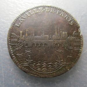 FRANCIA PARIS JETON LUIS XIV LOUIS XIV A CABALLO / PANORAMA CIUDAD - RIO SENA