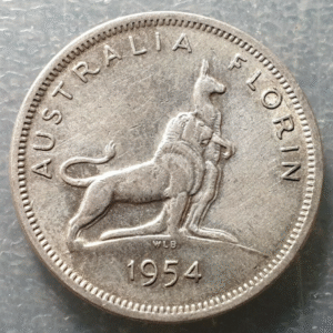 AUSTRALIA ELZABETH I 1 FLORIN 1954 MBC-