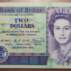 BELICE BELIZE ELIZABETH II 2 DOLLARS 1990 P 52 SC UNC