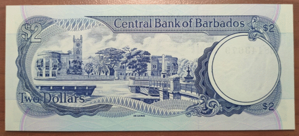 BARBADOS 2 DOLLARS 1986 P 36 SC UNC - Imagen 2