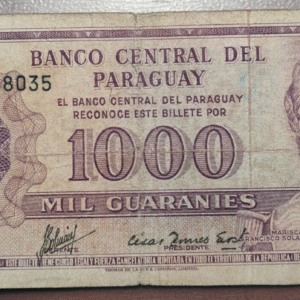PARAGUAY 1000 GUARANIES 1952 (1963) P 201b BC+