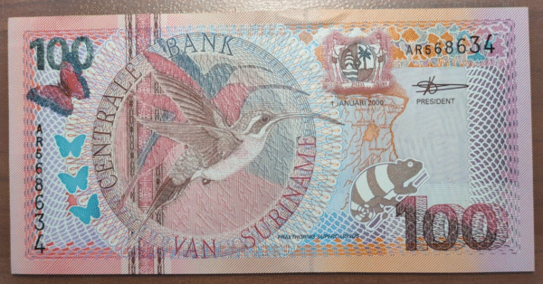 SURINAM SURINAME 100 GULDEN 1 ENERO 2000 P 149 - Imagen 2
