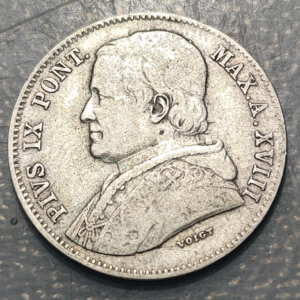 VATICANO 20 BAIOCCHI 1864 R ANNO XVIII MBC-/MBC