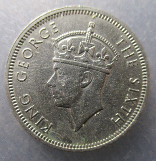 CHINA HONG KONG GEORGE VI 50 CENTS 1951 COPPER-NICKEL MBC - Imagen 2