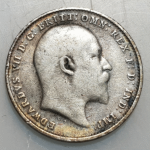 GRAN BRETAÑA GREAT BRITAIN INGLATERRA EDWARD VII EDUARDO VII 3 PENCE 1908 MBC