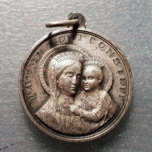 MEDALLA RELIGIOSA PAPA PIO XI / VIRGEN DEL BUEN CONSEJO 28x25 mm