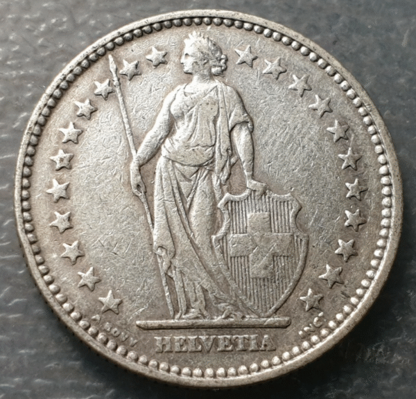 SUIZA SWITZERLAND 2 FRANCOS 2 FRANCS 1914 B MBC - Imagen 2