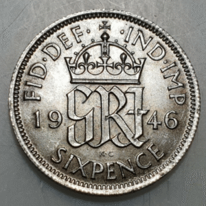 GRAN BRETAÑA GREAT BRITAIN INGLATERRA GEORGE VI 6 PENCE 1946 SC UNC