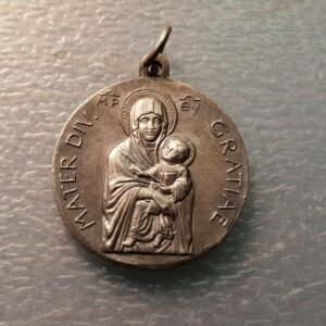 MEDALLA RELIGIOSA PAPA PIO XI / VIRGEN MADRE DE LA DIVINA GRACIA 24x21 mm