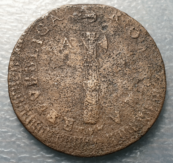 ESTADOS PAPALES PONTIFICIO I REPUBLICA ROMANA ANCONA 1798-99 2 BAIOCCHI TM RARO