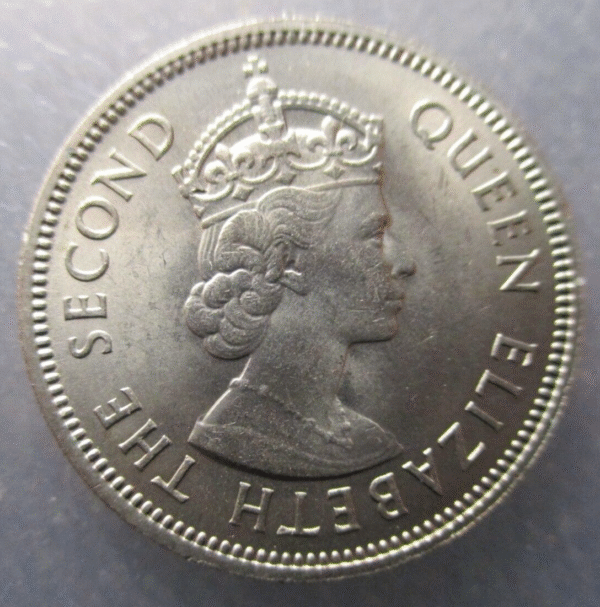 CHINA HONG KONG ELIZABETH II 50 CENTS 1965 COPPER-NICKEL SC - Imagen 2