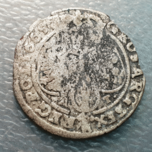 POLAND JOHANN II CASIMIR JAN II KAZIMIERS 6 GROSZY 1665 AT KRAKOW