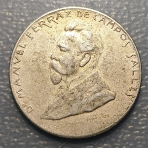 MEDALLA VISITA PRESID. BRASIL MANUEL FERRAZ DE CAMPOS SALES A ARGENTINA 1900