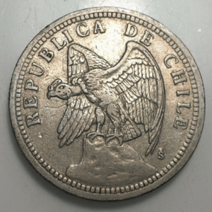 CHILE 1 PESO 1933 NICKEL MBC
