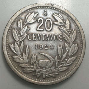 CHILE 20 CENTAVOS 1924 NICKEL MBC-