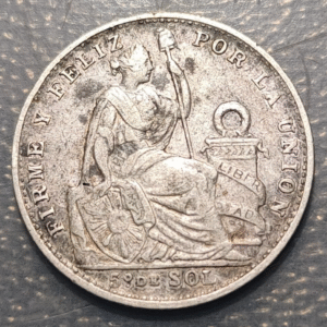PERU 1/5 SOL QUINTO DE SOL 1907