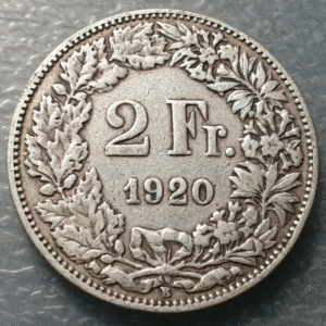 SUIZA SWITZERLAND 2 FRANCOS 2 FRANCS 1920 B MBC-/MBC