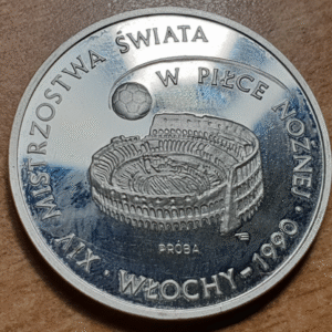 POLONIA 1000 ZLOTYCH 1988 MUNDIAL FUTBOL ITALIA 90 PRUEBA PATTERN PROBA ESCASA