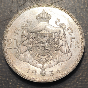 BELGICA BELGIUM ALBERT I ALBERTO I 20 FRANCS 20 FRANCOS 1934 SC-/SC
