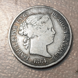 ESPAÑA ISABEL II MADRID 4 REALES 1864 MBC-