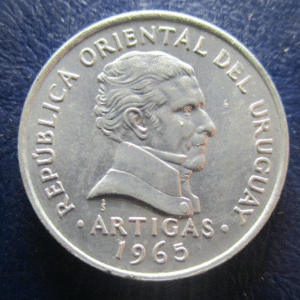 URUGUAY  50 CENTESIMOS 1965 ARTIGAS SC-